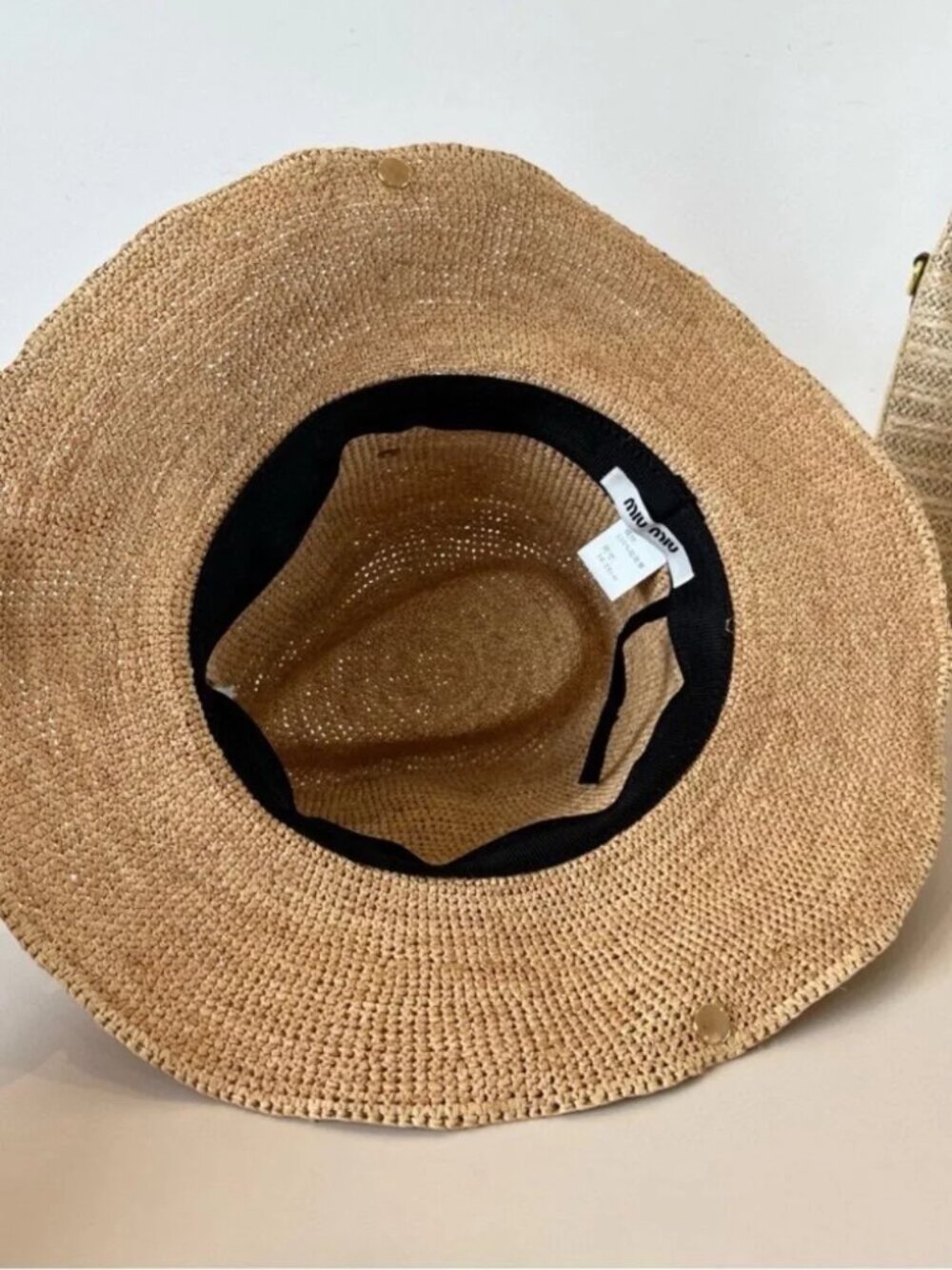 Miu Miu Natural Straw Cowboy Hat with Red Band - Picture 7 of 7